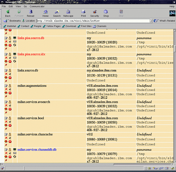 A web-based service browser and control application